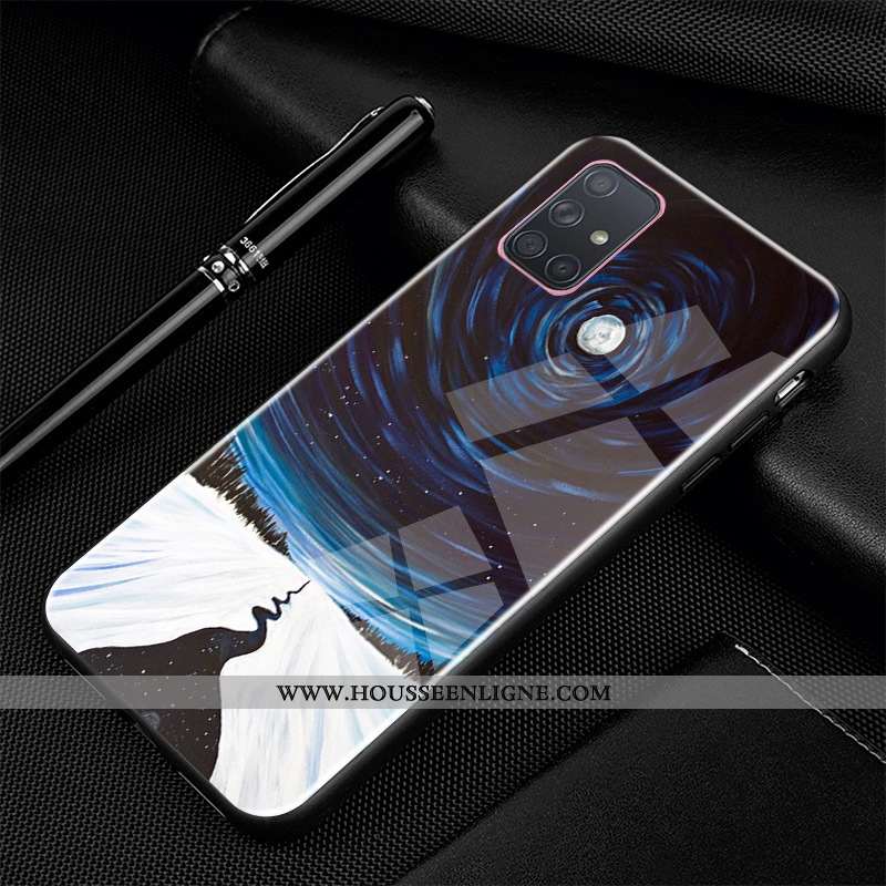 Étui Samsung Galaxy A71 Fluide Doux Silicone Protection Noir Téléphone Portable Personnalisé Bordure