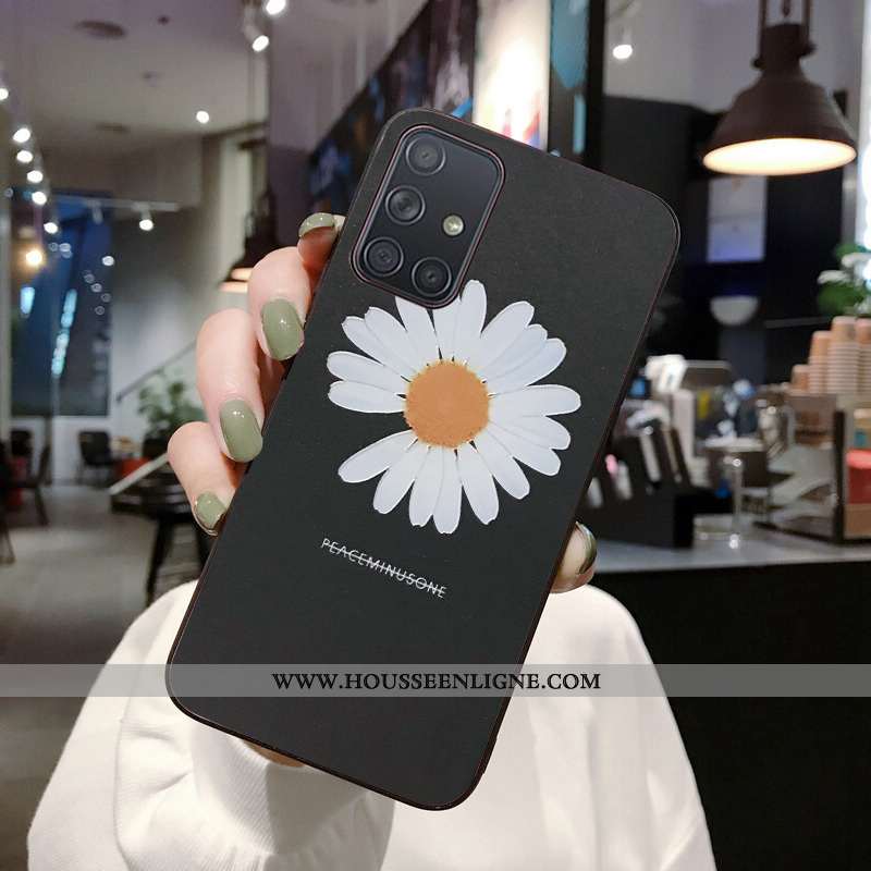 Étui Samsung Galaxy A71 Tendance Silicone Étoile Téléphone Portable Incassable Net Rouge Noir