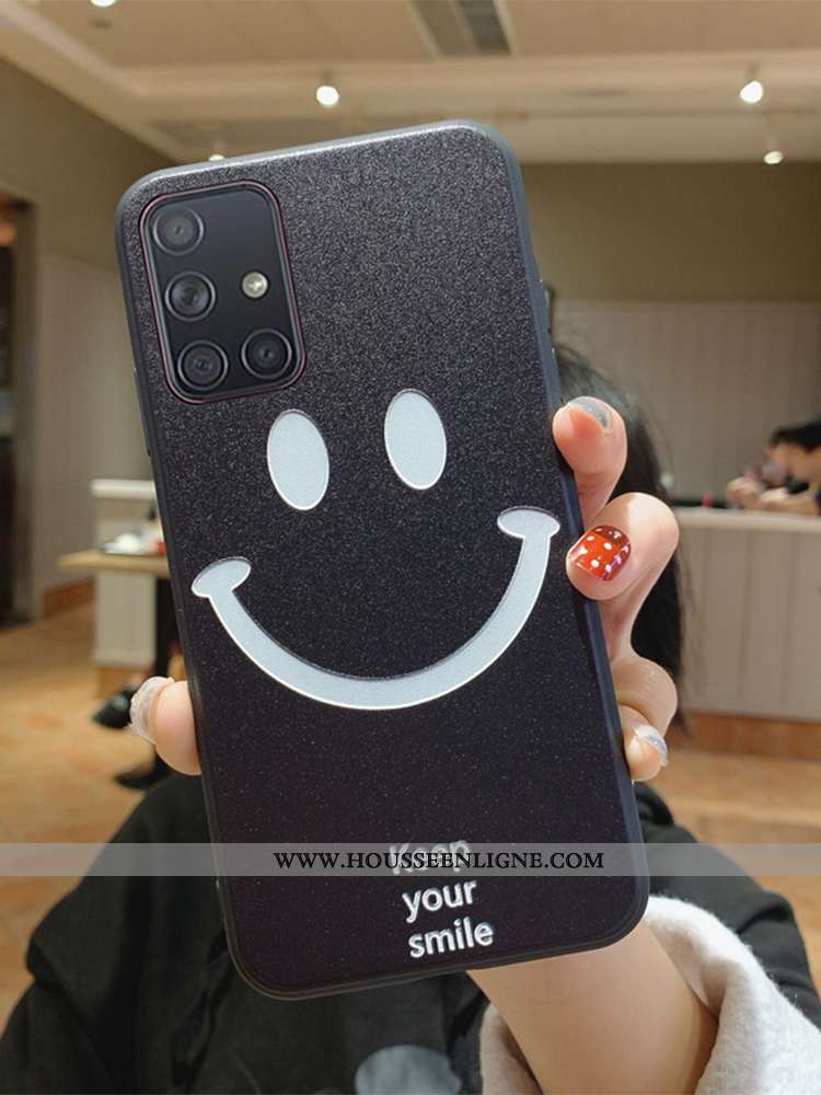 Étui Samsung Galaxy A71 Tendance Silicone Étoile Téléphone Portable Incassable Net Rouge Noir