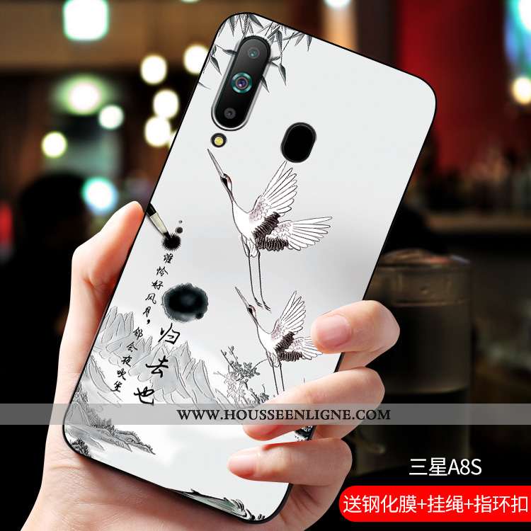 Étui Samsung Galaxy A8s Délavé En Daim Personnalité Silicone Protection Téléphone Portable Personnal