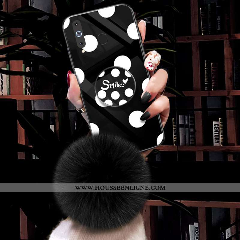 Étui Samsung Galaxy A8s Verre Vintage Point D'onde Téléphone Portable Nouveau Coque Noir