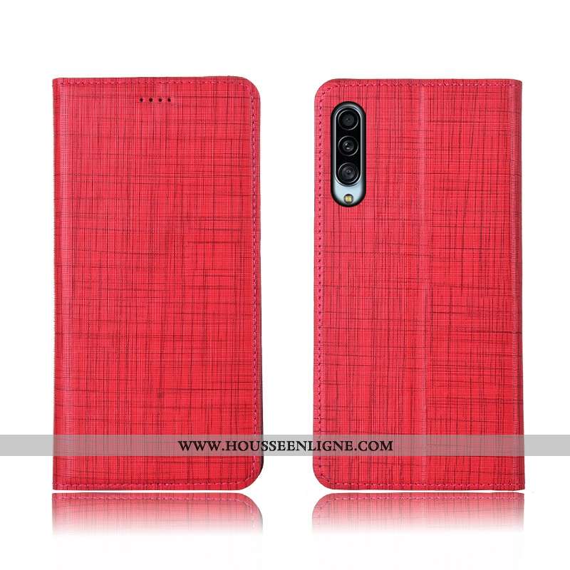 Étui Samsung Galaxy A90 5g Cuir Fluide Doux Téléphone Portable Tout Compris Coque Silicone Rouge