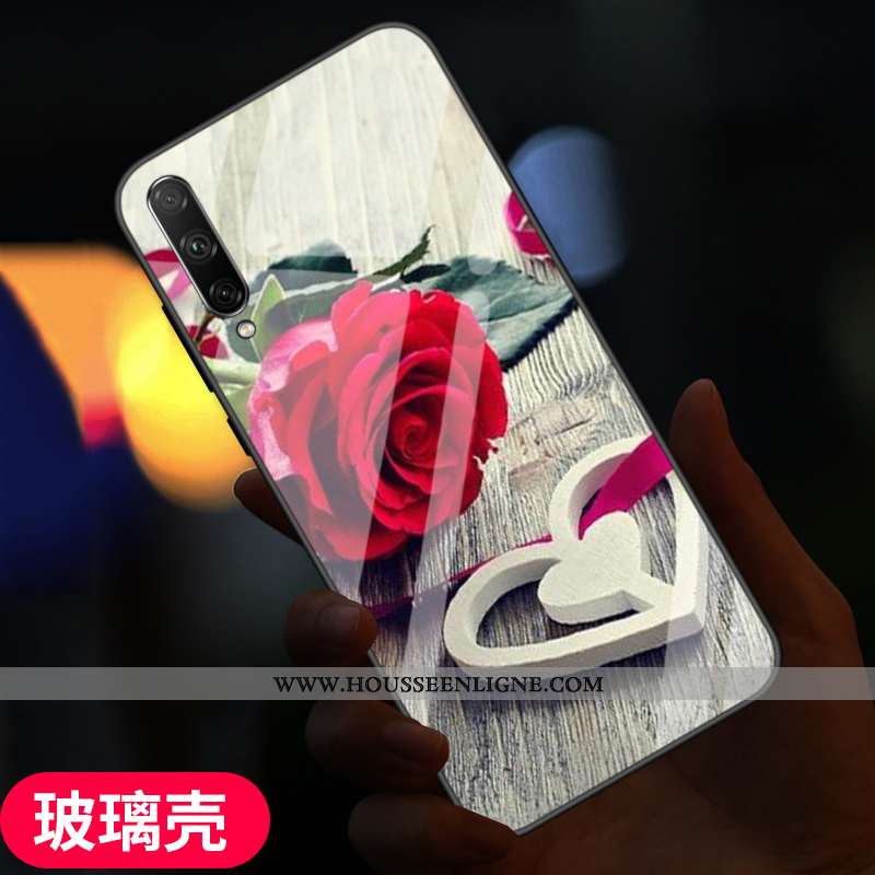 Étui Samsung Galaxy A90 5g Verre Charmant Coque Silicone Rose Protection Tendance
