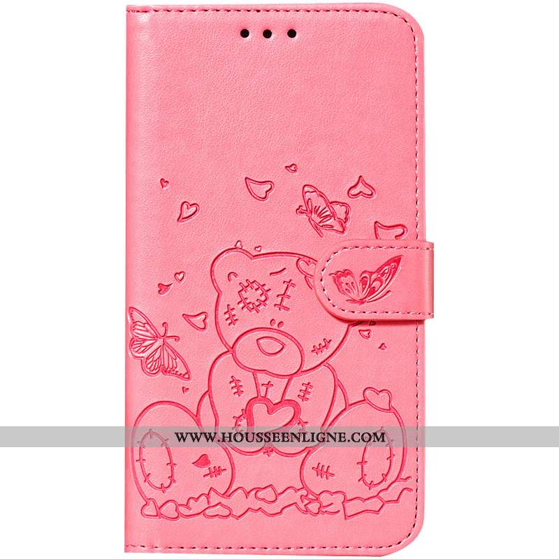 Étui Samsung Galaxy Note 10 Dessin Animé Cuir Carte Rose Étoile Téléphone Portable Clamshell
