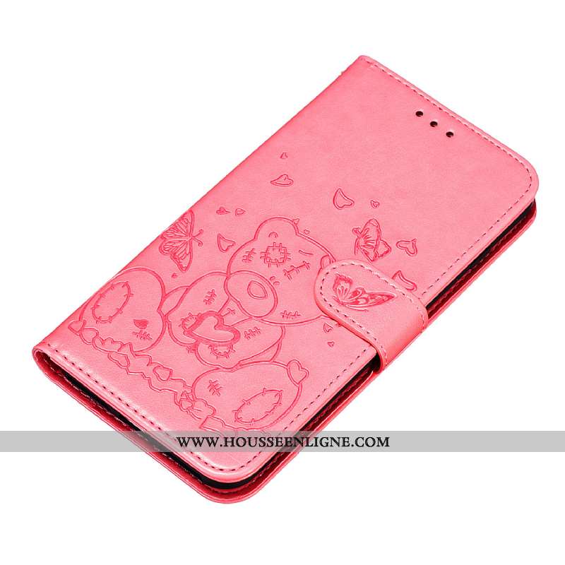 Étui Samsung Galaxy Note 10 Dessin Animé Cuir Carte Rose Étoile Téléphone Portable Clamshell