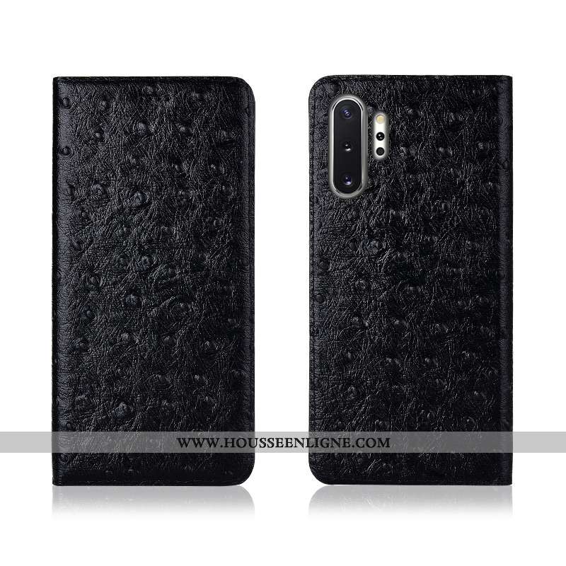 Étui Samsung Galaxy Note 10+ Fluide Doux Silicone Étoile Téléphone Portable Cuir Protection Noir