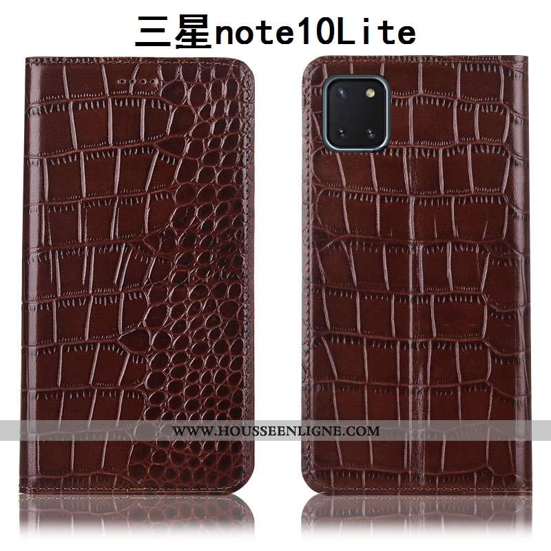 Étui Samsung Galaxy Note 10 Lite Cuir Véritable Protection Étoile Téléphone Portable Incassable Coqu