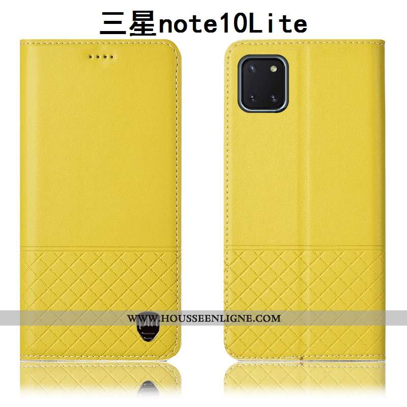 Étui Samsung Galaxy Note 10 Lite Protection Cuir Véritable Coque Téléphone Portable Housse Tout Comp