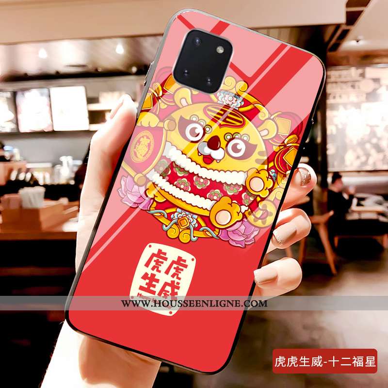 Étui Samsung Galaxy Note 10 Lite Silicone Protection Coque Téléphone Portable Jeunesse Verre Rouge