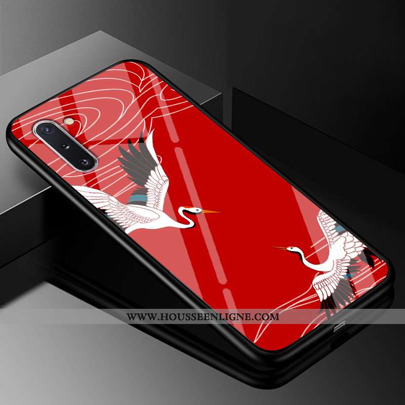 Étui Samsung Galaxy Note 10 Tendance Silicone Téléphone Portable Étoile Grue Créatif Coque Rouge