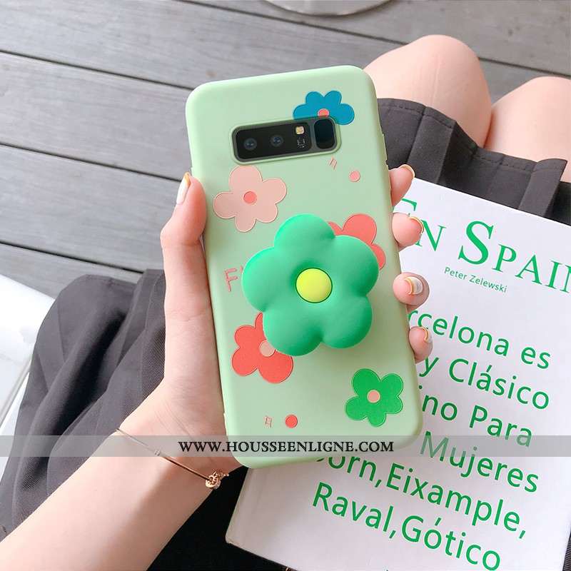 Étui Samsung Galaxy Note 8 Personnalité Dessin Animé Vert Petit Étoile Peinture Coque Verte
