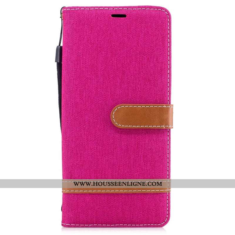 Étui Samsung Galaxy Note 8 Portefeuille Tendance En Denim Carte Rouge Tout Compris Téléphone Portabl