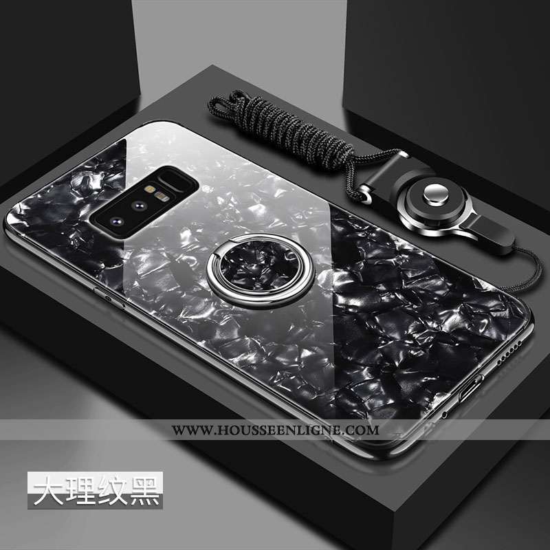 Étui Samsung Galaxy Note 8 Verre Tendance Coquille Noir Tout Compris Fluide Doux Incassable