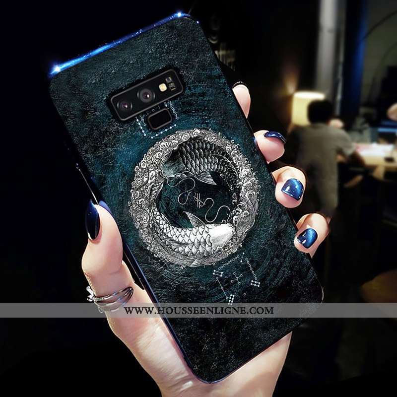 Étui Samsung Galaxy Note 9 Créatif Légère Coque Téléphone Portable Gris Noir