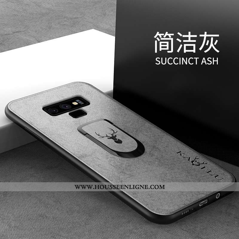 Étui Samsung Galaxy Note 9 Créatif Tendance Téléphone Portable Simple Tout Compris Silicone Gris