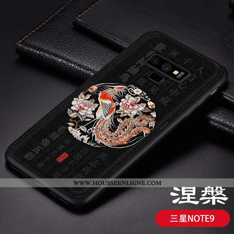 Étui Samsung Galaxy Note 9 Fluide Doux Personnalité Gaufrage Coque Tendance Téléphone Portable Cuir 
