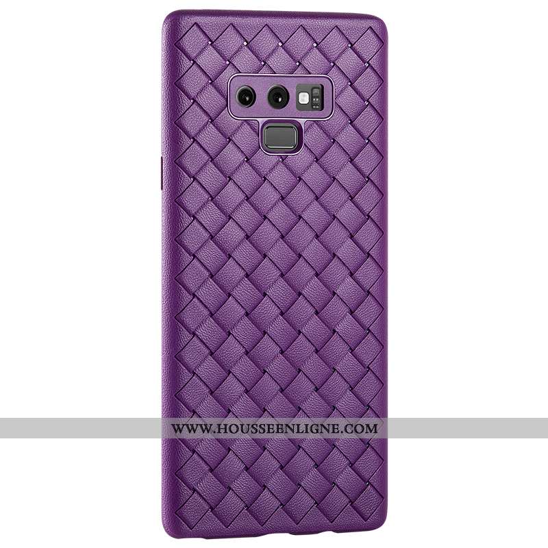 Étui Samsung Galaxy Note 9 Silicone Protection Tout Compris Téléphone Portable Net Rouge Cuir Violet