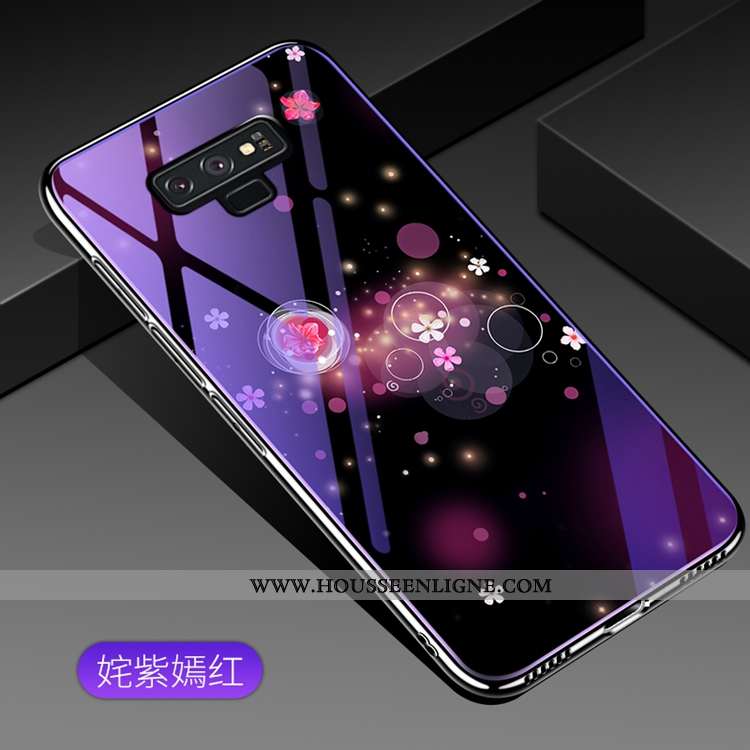 Étui Samsung Galaxy Note 9 Verre Mode Violet Téléphone Portable Étoile Coque