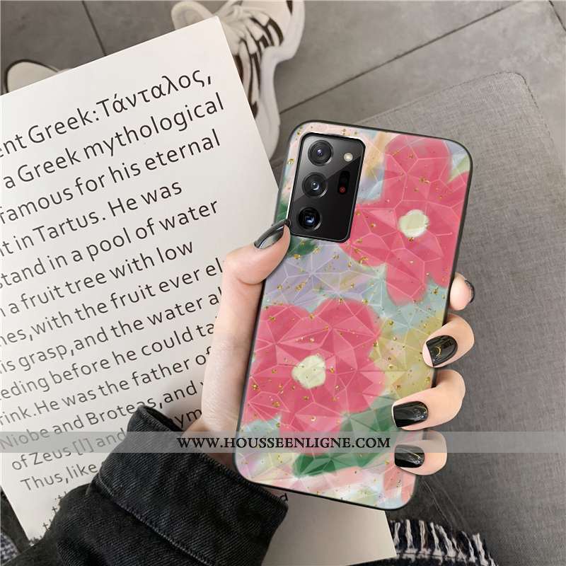 Étui Samsung Galaxy Note20 Ultra Modèle Fleurie Incassable Fleur Étoile Rose Coque Téléphone Portabl