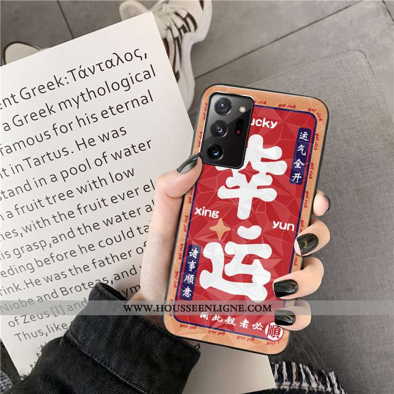 Étui Samsung Galaxy Note20 Ultra Modèle Fleurie Protection De Fête Étoile Rouge Téléphone Portable