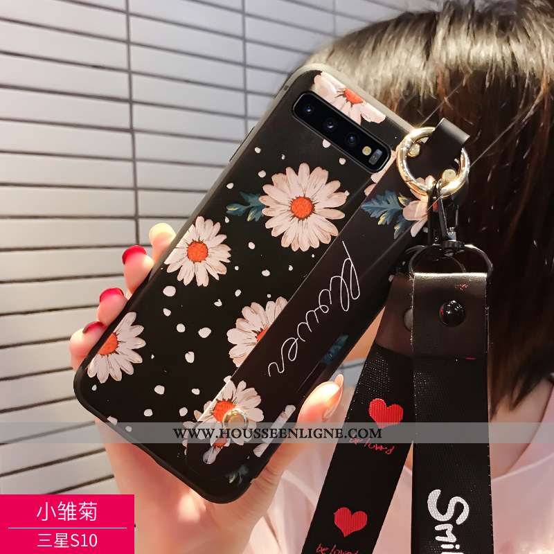 Étui Samsung Galaxy S10 Délavé En Daim Personnalité 2020 Fluide Doux Noir Téléphone Portable Coque
