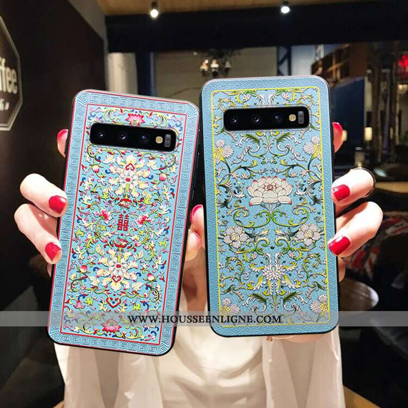 Étui Samsung Galaxy S10 Fluide Doux Silicone Bleu Tendance Téléphone Portable Nouveau Tout Compris