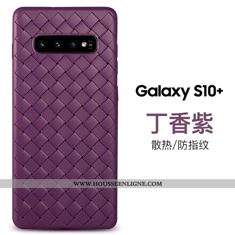 Étui Samsung Galaxy S10+ Personnalité Tendance Qualité Étoile Business Silicone Tout Compris Violet