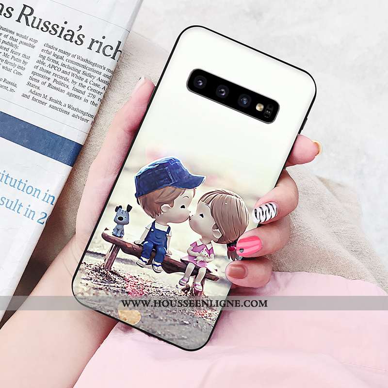 Étui Samsung Galaxy S10 Silicone Personnalité Rose Téléphone Portable Amoureux Étoile