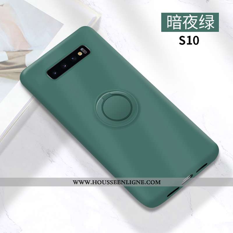 Étui Samsung Galaxy S10 Silicone Protection Téléphone Portable Coque Vert Étoile Verte