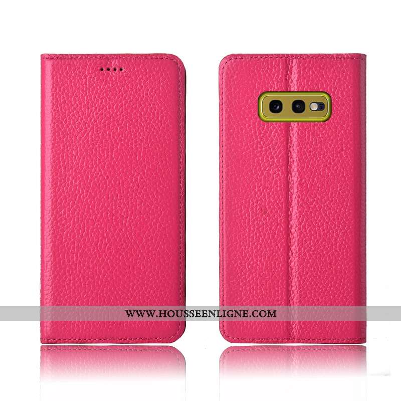 Étui Samsung Galaxy S10e Protection Cuir Véritable Étoile Fluide Doux Clamshell Incassable Rose