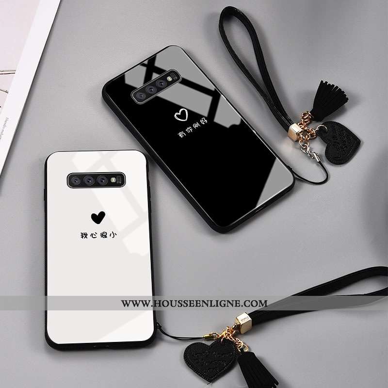 Étui Samsung Galaxy S10e Protection Verre Téléphone Portable Vent Net Rouge Frais Noir
