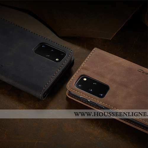 Étui Samsung Galaxy S20+ Créatif Tendance Cuir Incassable Téléphone Portable Coque Khaki