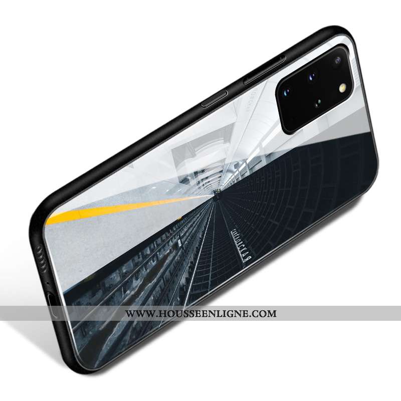 Étui Samsung Galaxy S20+ Mode Délavé En Daim Noir Coque Silicone Incassable Tendance