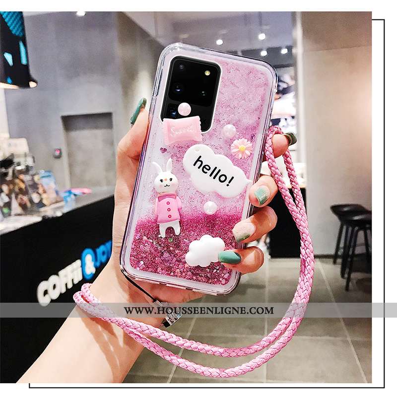 Étui Samsung Galaxy S20 Ultra Mode Protection Téléphone Portable Rose Tendance Fluide Doux