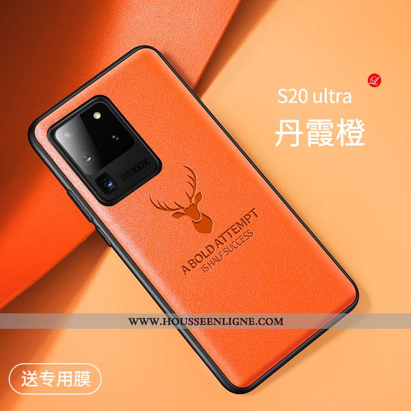 Étui Samsung Galaxy S20 Ultra Personnalité Créatif Protection Téléphone Portable Tout Compris Orange