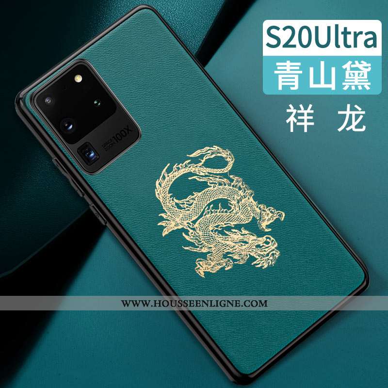 Étui Samsung Galaxy S20 Ultra Tendance Cuir Silicone Tout Compris Modèle Fleurie Style Chinois Orang