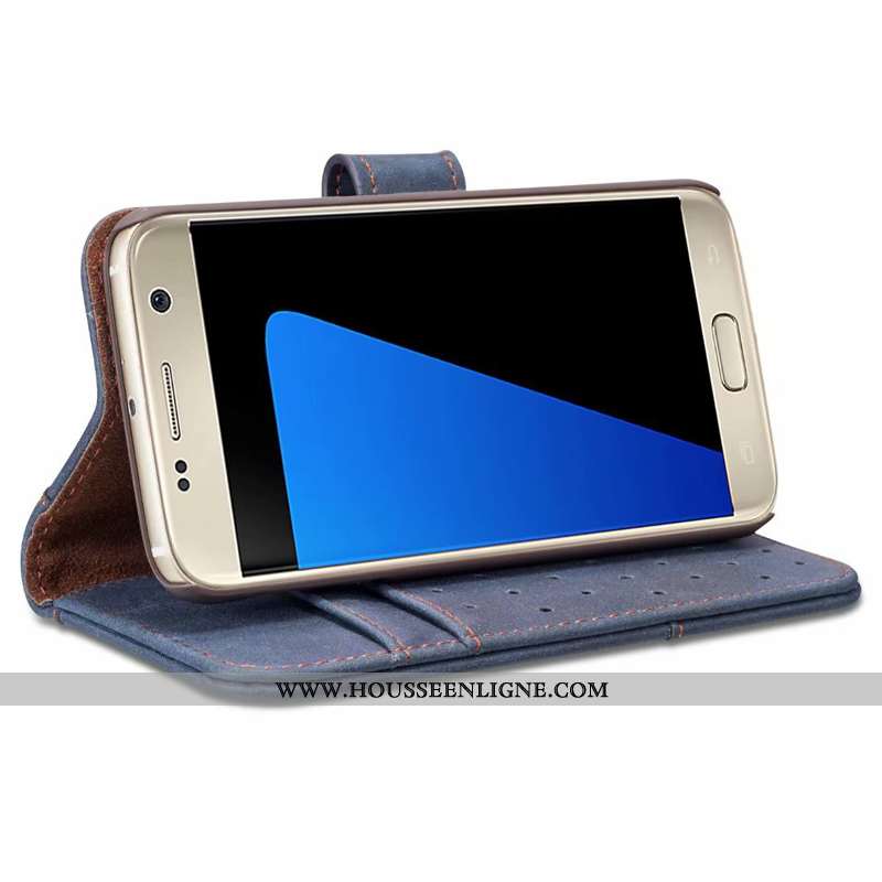 Étui Samsung Galaxy S6 Edge Cuir Véritable Tout Compris Kaki Coque Téléphone Portable Luxe Khaki