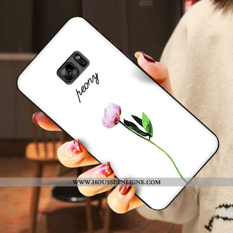 Étui Samsung Galaxy S6 Silicone Dessin Animé Amoureux Téléphone Portable Fluide Doux Étoile Blanche