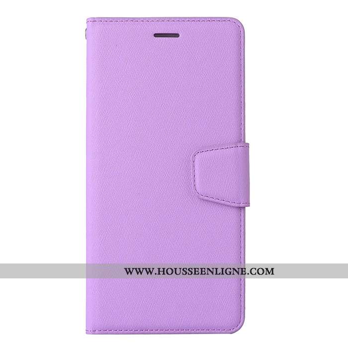 Étui Samsung Galaxy S7 Cuir Clamshell Violet Téléphone Portable Carte Coque