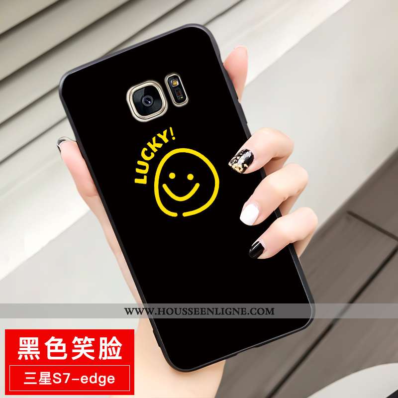 Étui Samsung Galaxy S7 Edge Fluide Doux Protection Téléphone Portable Étoile Jaune Dessin Animé