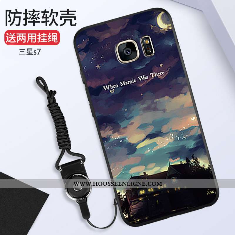 Étui Samsung Galaxy S7 Mode Ornements Suspendus Silicone Étoile Tout Compris Rose Téléphone Portable