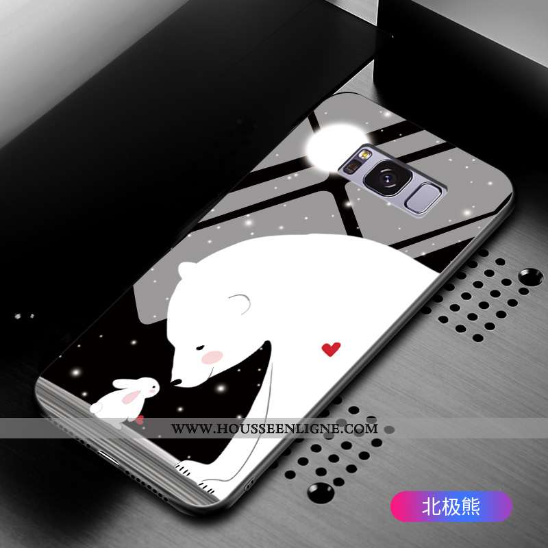 Étui Samsung Galaxy S8+ Dessin Animé Tendance Verre Noir Étoile Tout Compris Protection