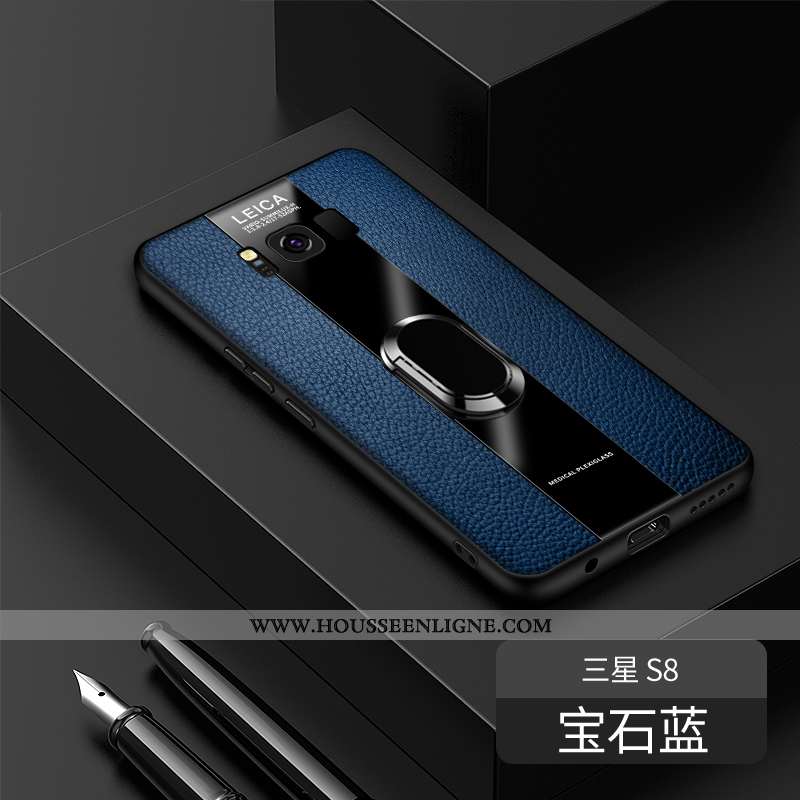 Étui Samsung Galaxy S8 Personnalité Créatif Légère Cuir Véritable Incassable Ultra Bleu