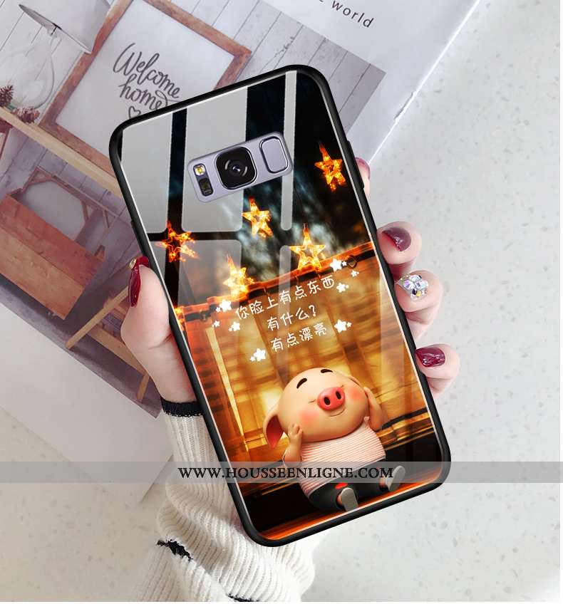 Étui Samsung Galaxy S8 Verre Personnalité Téléphone Portable Ultra Net Rouge Nouveau Jaune
