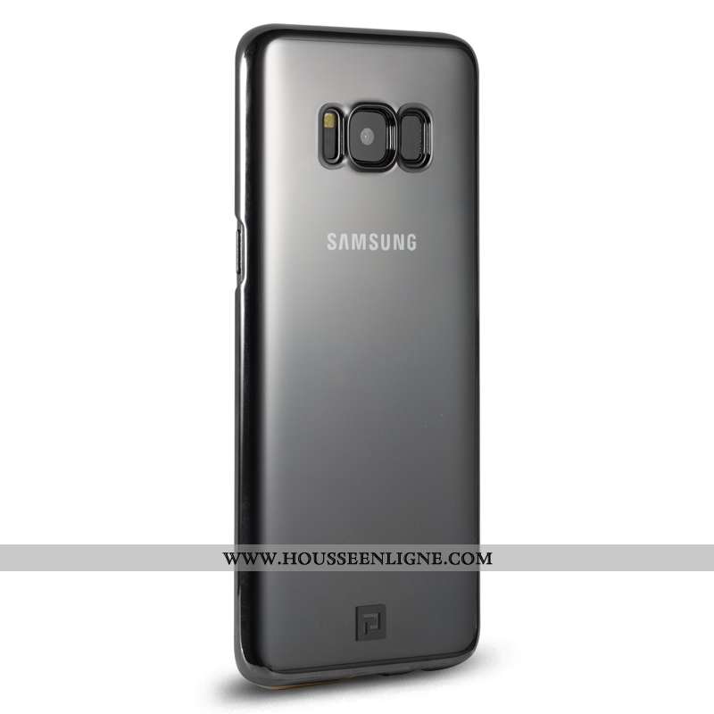 Étui Samsung Galaxy S8+ Verre Transparent Fleur Légère Incassable Placage Coque Doré