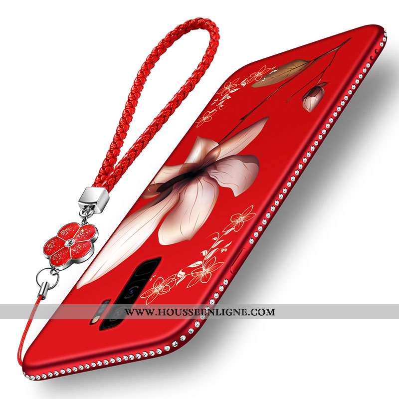 Étui Samsung Galaxy S9+ Protection Délavé En Daim Fluide Doux Silicone Rouge Téléphone Portable Tend