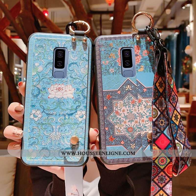 Étui Samsung Galaxy S9+ Protection Gaufrage Palais Téléphone Portable Tout Compris Rouge Pu