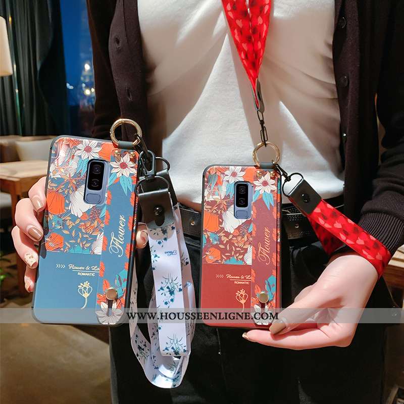 Étui Samsung Galaxy S9+ Protection Gaufrage Palais Téléphone Portable Tout Compris Rouge Pu
