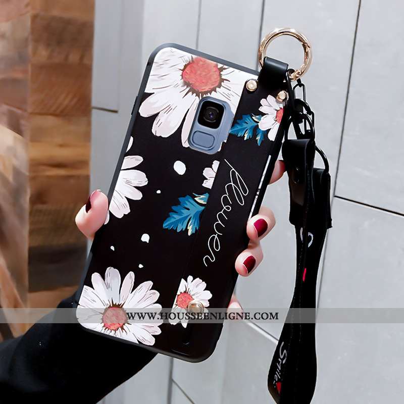 Étui Samsung Galaxy S9 Silicone Protection Simple Créatif Téléphone Portable Coque Noir