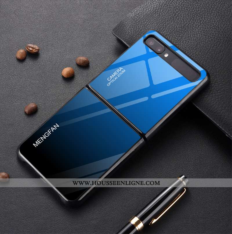 Étui Samsung Z Flip Protection Verre Coque Personnalisé Modèle Simple Téléphone Portable Violet
